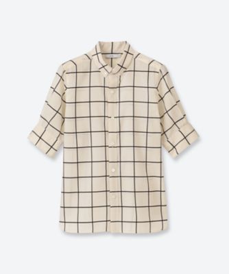 SHEER BACK WINDOWPANE SHORT―SLV