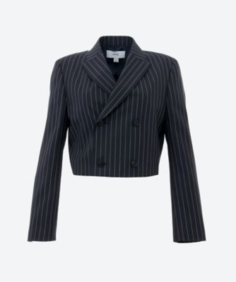 STRIPED DOUBLE―BREASTED CROPPED
