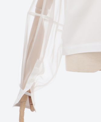 T／C SHEER SLEEVE SAILOR CROPPED