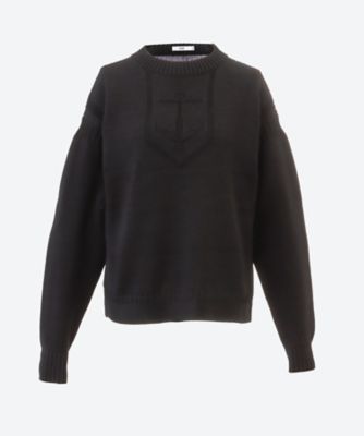 ＜HYKE (Women)＞ＳＨＥＥＲ　ＢＡＣＫ　ＧＵＥＲＮＳＥＹ　ＫＮＩＴ　２６ＳＳ／１１４２３