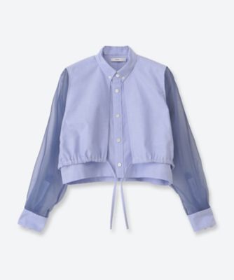 ＜HYKE (Women)＞ＯＸＦＯＲＤ　ＳＨＥＥＲ　ＳＬＥＥＶＥ　ＳＨＩＲＴ　２６ＳＳ／１５２６２