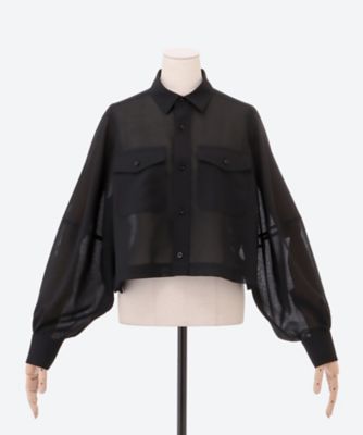 T／W VOILE BALLOON SLEEVE CROPPED