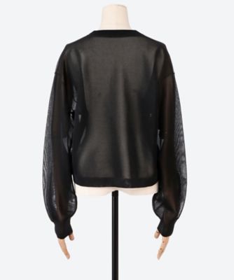 SHEER CREW NECK KNIT 26SS／11421 | HYKE