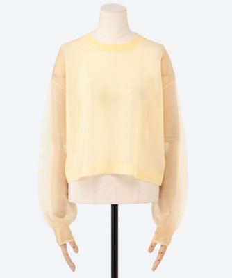 SHEER CREW NECK KNIT 26SS／11421 | HYKE