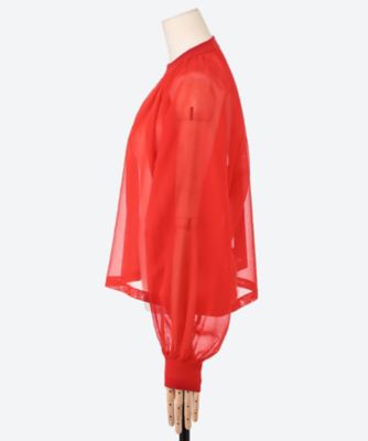 COTTON VOILE SHIRRED BLOUSE 26SS