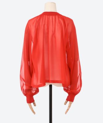 COTTON VOILE SHIRRED BLOUSE 26SS