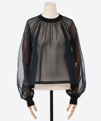 カットソー(長袖/七分) HYKE SHIRRED CHIFFON TOP HYKE - HYKE SHIRRED CHIFFON TOPの通販 by moankoro's shop｜ハイク