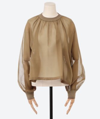 COTTON VOILE SHIRRED BLOUSE 26SS