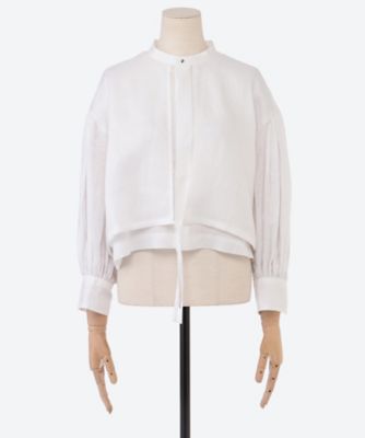 LINEN BALLOON SLEEVE BLOUSE 26SS