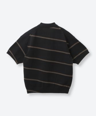 NOAH ブラウン ストライプ ポロシャツ S セール】マルチストライプ ラグビーTシャツ ブラウン（ポロシャツ