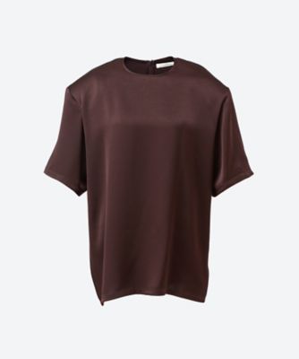 ＜KANAKO SAKAI (Women)＞Ｔシャツ　ＳＡＴＩＮ　ＳＨＯＵＬＤＥＲ　ＰＡＤ　Ｔ―ＳＨＩＲＴ　６Ｓ／ＫＳ２６０１０３５