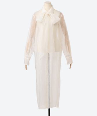 ＜KANAKO SAKAI (Women)＞シャツ　ＳＨＥＥＲ　ＪＡＣＱＵＡＲＤ　ＬＯＮＧ　ＳＨＩＲＴ　６Ｓ／ＫＳ２６０１０４３