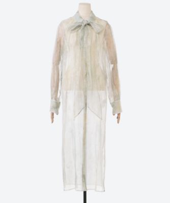 ＜KANAKO SAKAI (Women)＞シャツ　ＳＨＩＢＯＲＩ　ＳＨＥＥＲ　ＪＡＣＱＵＡＲＤ　ＬＯＮＧ　ＳＨＩＲＴ　６Ｓ／ＫＳ２６０１０４４