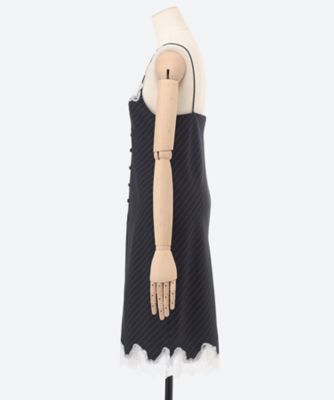 くろえかなワンピースXS ワンピース LACE TRIMMED SLIP DRESS 6S