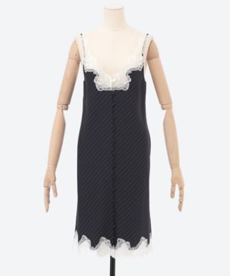 ＜KANAKO SAKAI (Women)＞ワンピース　ＬＡＣＥ　ＴＲＩＭＭＥＤ　ＳＬＩＰ　ＤＲＥＳＳ　６Ｓ／ＫＳ２６０１０５２