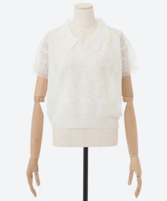 ＜KANAKO SAKAI (Women)＞ニットポロ　ＪＡＣＱＵＡＲＤ―ＫＮＩＴ　ＰＯＬＯ　６Ｓ／ＫＳ２６０１０８１