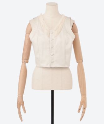 ＜VIVIANO (Women)＞ベスト　Ｆｒｏｎｃｅ　Ｔｕｌｌｅ　Ｗａｉｓｔｃｏａｔ　６Ｓ／ＶＷ―ＳＳ２６―Ｂ０１