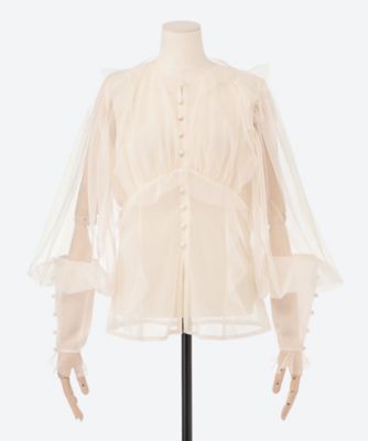 ＜VIVIANO (Women)＞ブラウス　Ｔｕｌｌｅ　Ｃｈｅｍｉｓｅ　６Ｓ／ＶＷ―ＳＳ２６―Ｔ０４