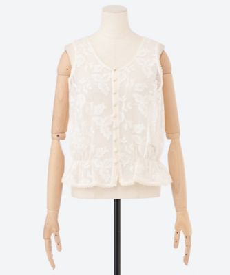 ＜VIVIANO (Women)＞タンクトップ　Ｅｍｂｒｏｉｄｅｒｅｄ　Ｌａｃｅ　Ｔａｎｋ　６Ｓ／ＶＷ―ＳＳ２６―Ｔ１３
