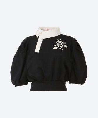 ＜VIVIANO (Women)＞ラグビーシャツ　Ｈａｎｄ　Ｅｍｂｒｏｉｄｅｒｅｄ　Ｒｕｇｂｙ　Ｓｈｉｒｔ　６Ｓ／ＶＷ―ＳＳ２６―ＴＳ０２