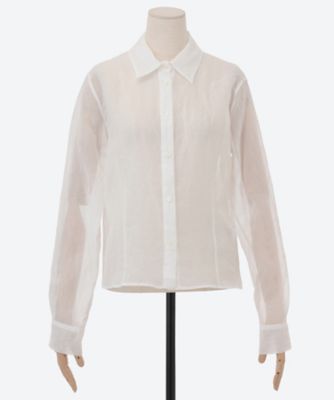 ＜Tu es mon Tresor (Women)＞Ｃｏｔｔｏｎ　Ｌａｗｎ　Ｓｈｅｅｒ　Ｓｈｉｒｔ　６Ｓ／ＳＨ２６Ｓ―００１―ＷＨ