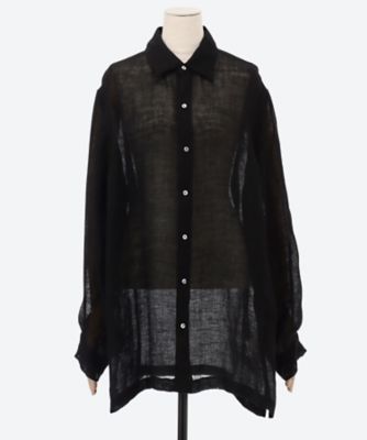 ERiKOKATORi / エリコカトリ | リネン プルオーバーブラウス | F | ブラック | レディース 新品】 エリコカトリ / ERiKOKATORi | linen gawze see-through L/S-T