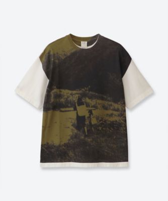 ＜seya. (Women)＞Ｔシャツ　ＰＲＩＮＴＥＤ　Ｔ―ＳＨＩＲＴ　ＮＫ０７１２２Ｊ１９　ＳＯＰＣＨＥＭ　ＭＯＵＮＴＡＩＮ