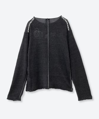 凡　センソユニコ　カットソー　コットン　ウール混　変形　刺繍　フレア　ワイド カットソー YYW26―0241 | YANYAN (Women)/ヤンヤン | 三越