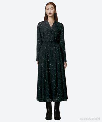 Yasetsu flare skirt BK 6F／AW2604―BK