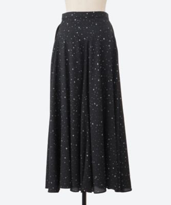 Yasetsu flare skirt BK 6F／AW2604―BK