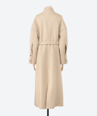 美品 45R 45rpm♡アルパカウール縮絨フードコート ニットコート ベージュ Verna long coat IV 6F／AW2646―IV