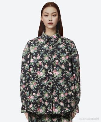 garden rose padded shirt jacket 6F