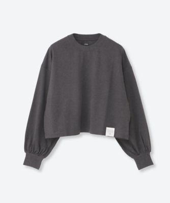 HYKE ハイク グレー カットソー LONG SLEEVE TEE BIG CROPPED LONG―SLV TEE／BIG FIT（6．5OZ