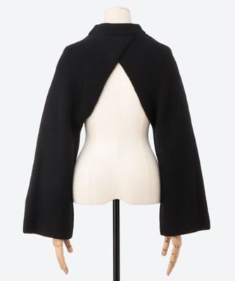 RIBBED―KNIT WOOL CROPPED BOLERO