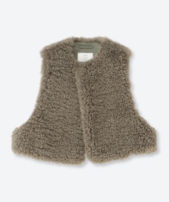 HYKE (Women)/ハイク ＦＡＵＸ　ＳＨＥＡＲＬＩＮＧ　ＣＲＯＰＰＥＤ　ＶＥＳＴ　２６ＦＷ／１７５２４
