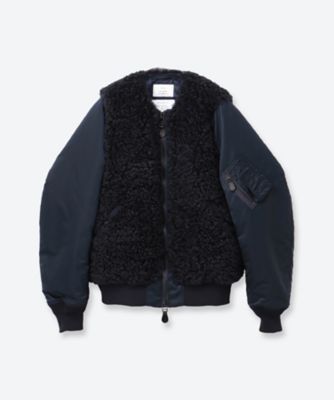 HYKE ハイク MA-1 BLACK SIZE3 25SS タグ有り FAUX SHEARLING TYPE MA―1 JACKET 26FW