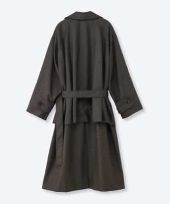 Wool Low―Waisted Belted Trench Coat