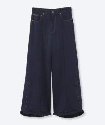シルクコットンデニムバックポケットパンツ | BLAMINK (Women