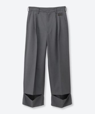 Back String Cotton Flare Trousers