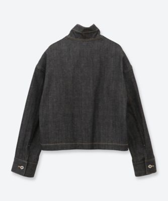 Funnel Neck Denim Coverall Jacket