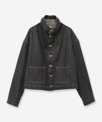 Funnel Neck Denim Coverall Jacket
