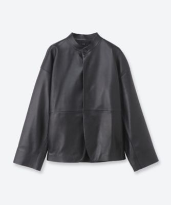 Stand Collar Leather Jacket 6F