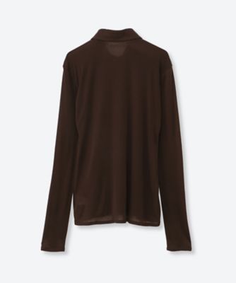 Long―Sleeve Polo Shirt ― Tencel