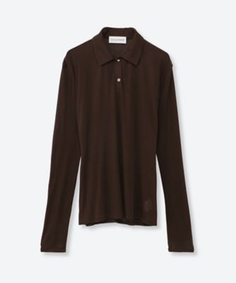 Long―Sleeve Polo Shirt ― Tencel