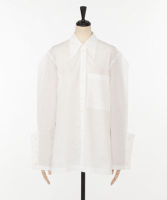 ＜AKIRANAKA (Women)＞Ｔｈａｍ　ｏｕｔ　ｔｕｃｋ　ｓｌｅｅｖｅｓ　ｓｈｉｒｔ　ＷＴ