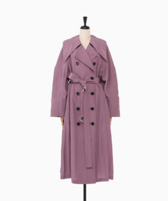 ＜AKIRANAKA (Women)＞Ｂｒｅｅ　ｆｌａｔ　ｃｏｌｌａｒ　ｔｒｅｎｃｈ　ＰＵ