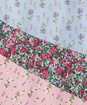 ルールロジェットパッチワーク花柄の長袖ドレスワンピース ルールロジェットパッチワーク花柄の長袖ドレスワンピース