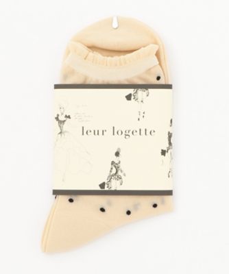 ＜leur logette (Women)＞ナイロンスモールドットソックス