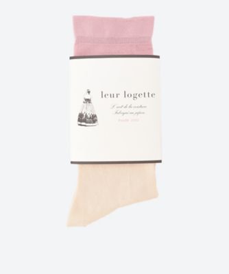 ＜leur logette (Women)＞シルクバイカラーソックス