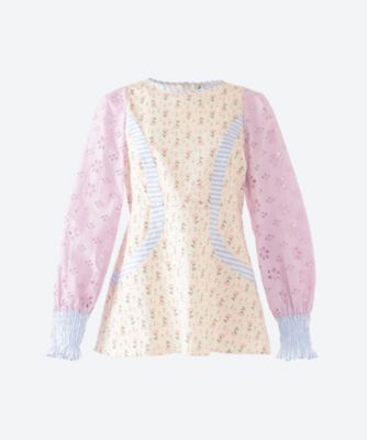 ＜leur logette (Women)＞カットワーク＆ローズラインブラウス